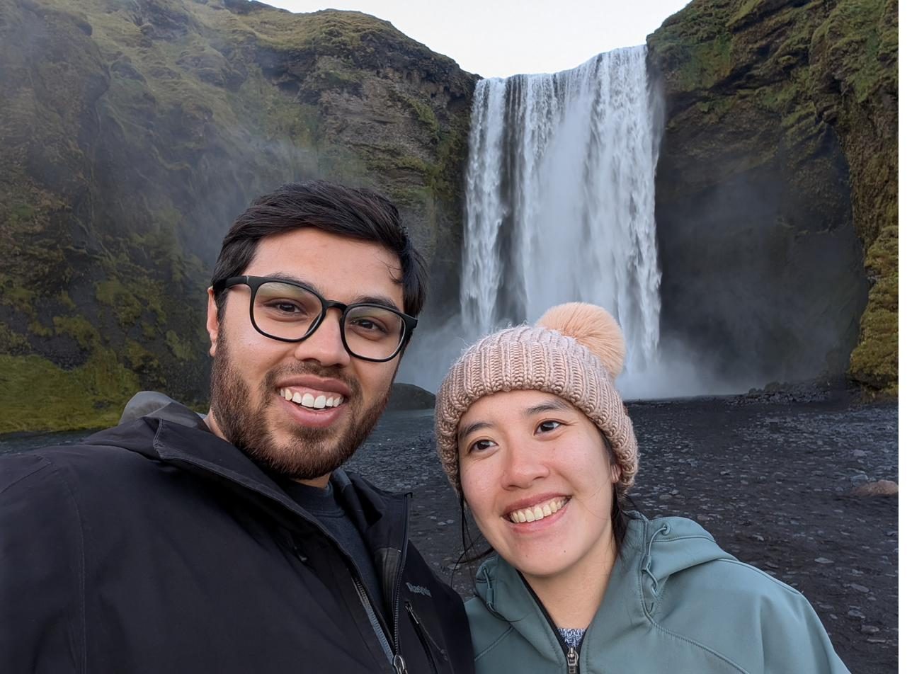 Selfie at Skógafoss waterfall in Iceland